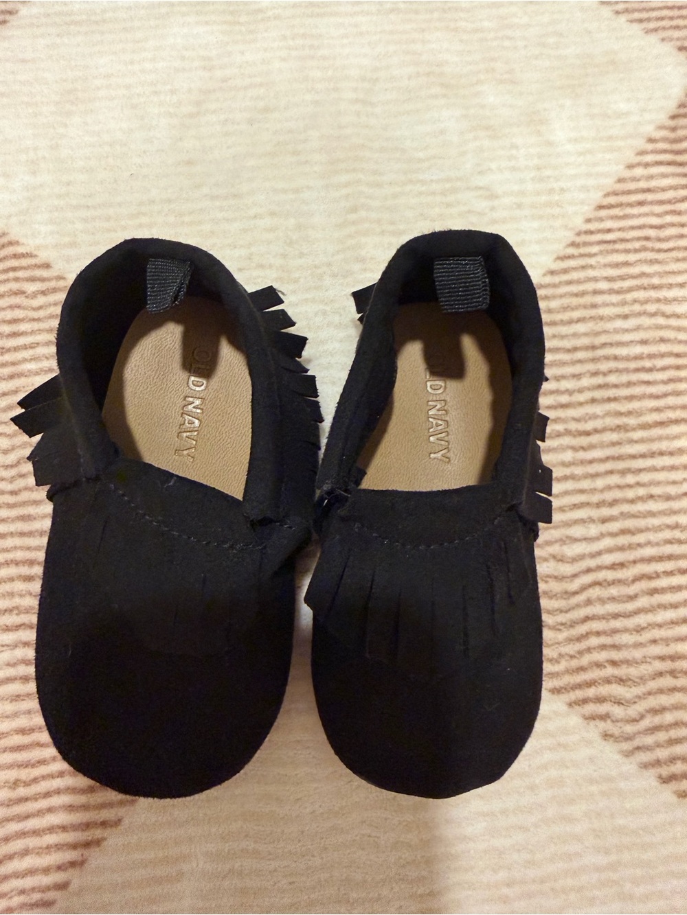 Old Navy Black Kids Fringe Moccasins